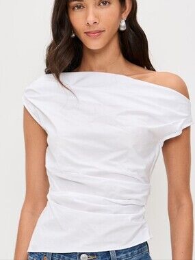 STAUD White Cotton Phare Top